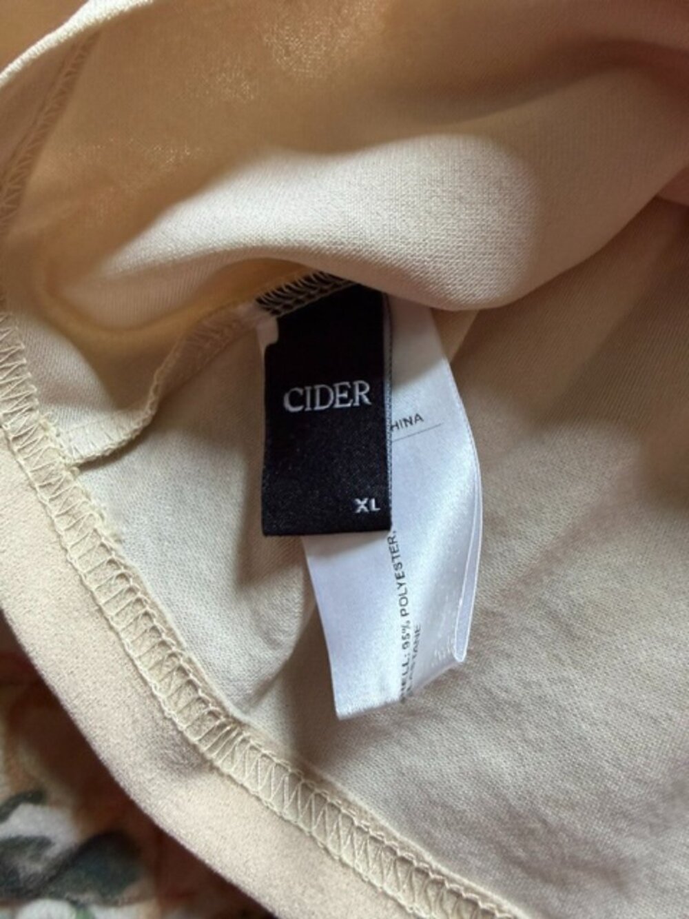 Cider Light Tan High Neck Top with Side Gathered Buckle- size XL - Picture 4 of 7
